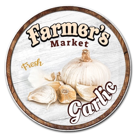 Signmission Farmers Market Garlic Circle Corrugated Plastic Sign, C-16-CIR-WS-Garlic C-16-CIR-WS-Garlic